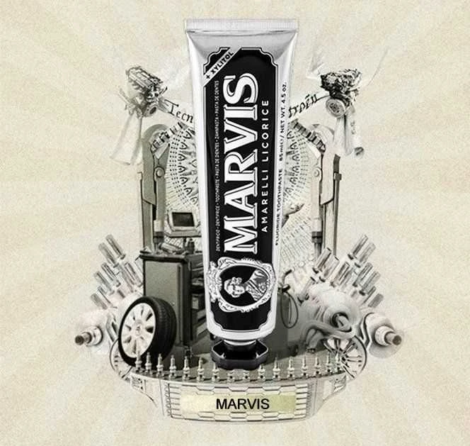 Marvis Amarelli Licorice Saldymedžio ir mėtų skonio dantų pasta, 85 ml