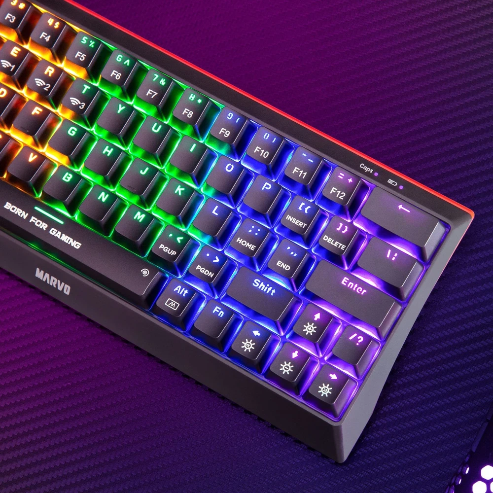 Marvo KG962W Hecate 61WR Trijų režimų žaidimų klaviatūra |Raudona Switch