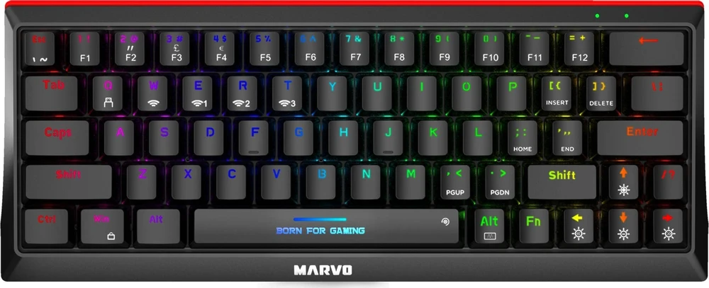 Marvo KG962W Hecate 61WR Trijų režimų žaidimų klaviatūra |Raudona Switch