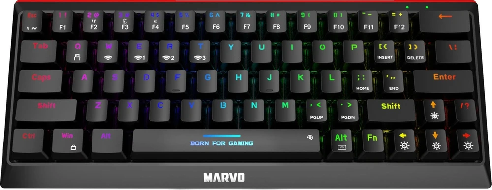 Marvo KG962W Hecate 61WR Trijų režimų žaidimų klaviatūra |Raudona Switch