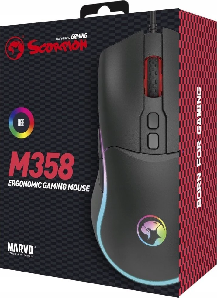 Pelė Laid.žaid.pel.Marvo M358 RGB juoda