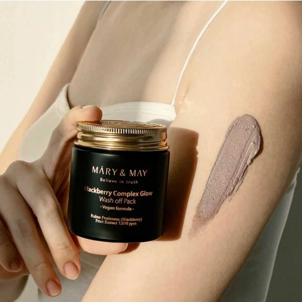 MARY & MAY skaistinamoji veido kaukė „Blackberry Complex Glow“ (nuplaunama pakuotė) 125 g