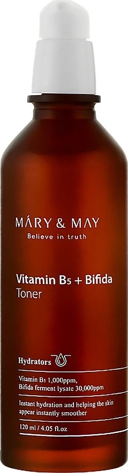 MARY & MAY Vitamin B5 + Bifida Toneris drėkinantis veido tonikas, 120 ml