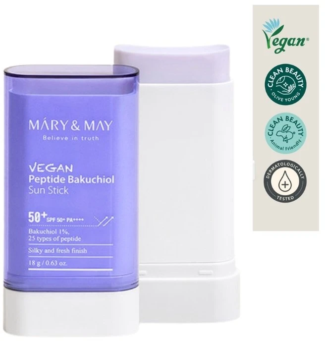 MARY & MAY Apsauginis kremas nuo saulės SPF 50+ veganiškas peptidų bakuchiolio ekstraktas (apsauginis kremas nuo saulės) 18 g
