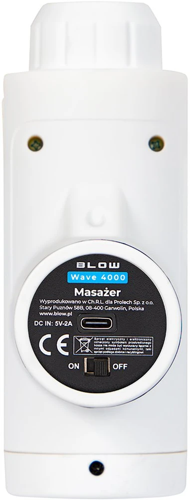 Masažo pistoletas BLOW Wave 4000 Baltas + 10 antgalių + dėklas