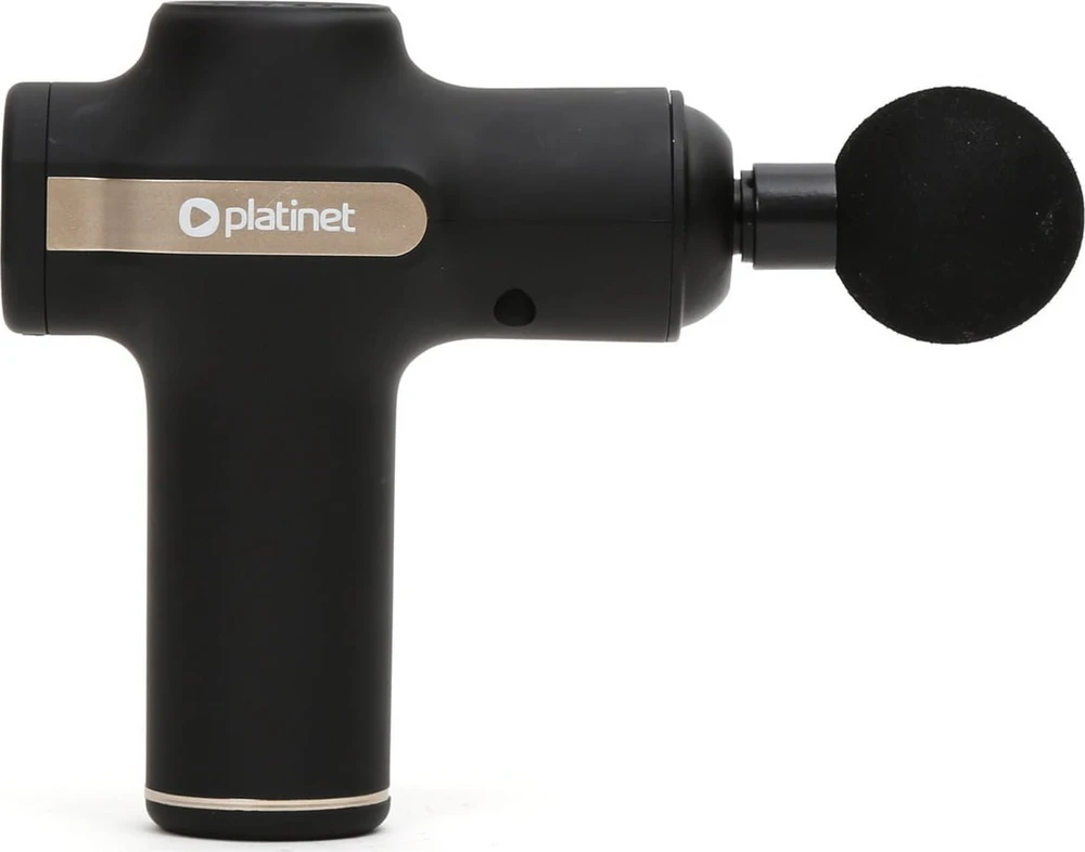 Platinet masažinis pistoletas MINI (25W; 1800mAh; 3200 aps./min.; 5 masažiniai antgaliai)