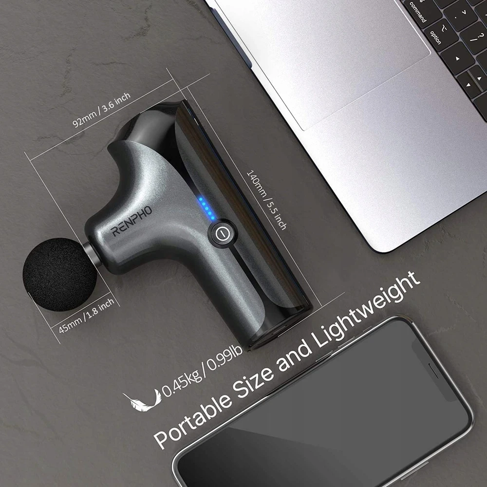 Nezatříděno Sveikata ir asmeninė priežiūra - Renpho Massage Gun Edge Mini (kompaktiškas, keli greičiai, juodas)