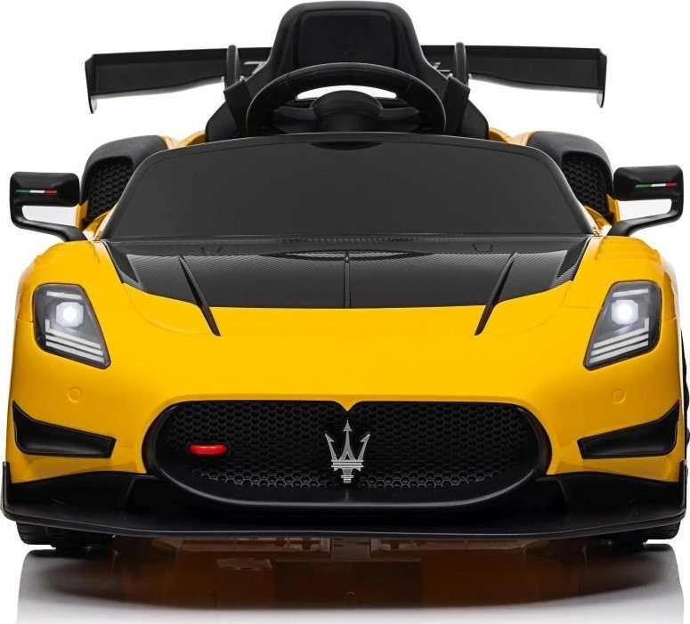 Vaikiškas elektrinis Maserati MC20 GT2 automobilis su nuotoliniu valdymu, 3 greičiai, juodas odinis sėdynė