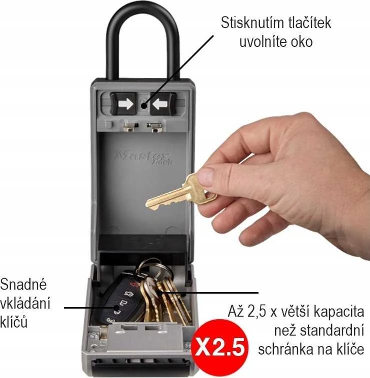 MSL MASTER LOCK 5480EURD raktų spintelė / lentyna Plienas Juoda, Pilka