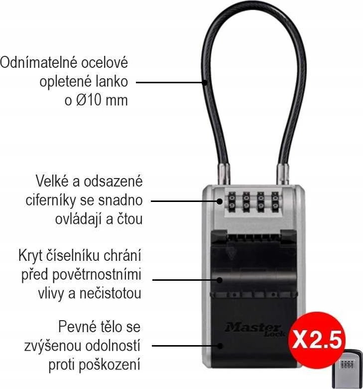 Master Lock Pagrindinė užrakto raktų dėžutė su nuimamu laikikliu 5482EURD