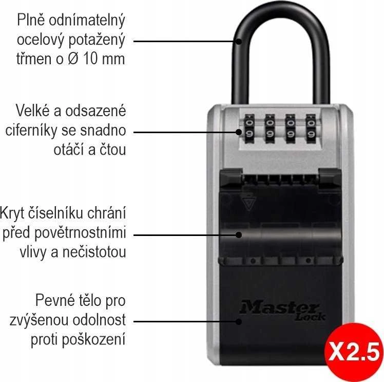 MSL MASTER LOCK 5480EURD raktų spintelė / lentyna Plienas Juoda, Pilka