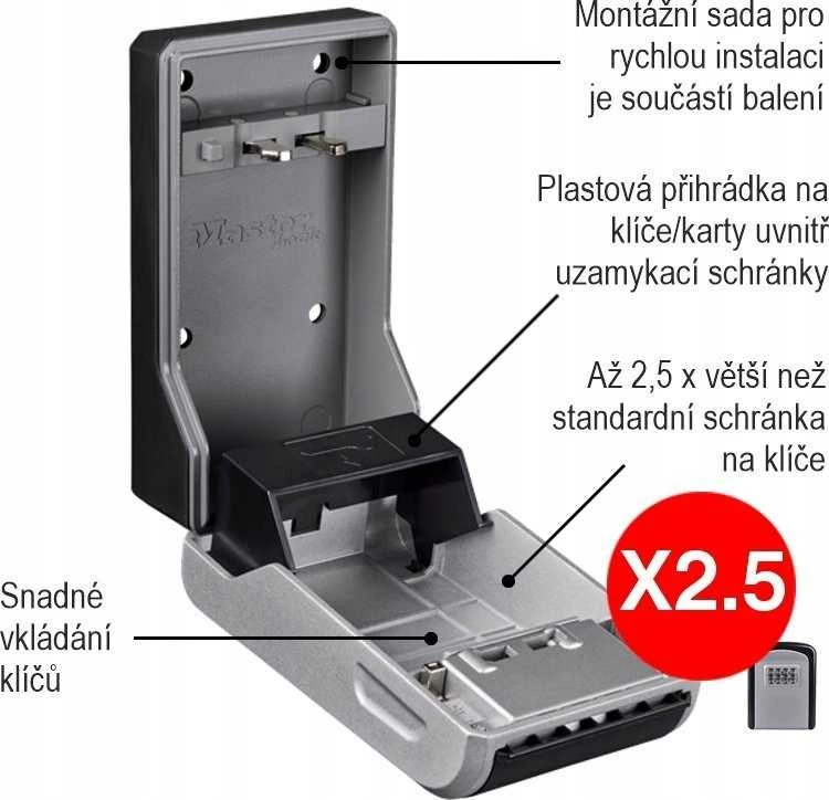 Saugi dėžutė raktams Master Lock 19,6 x 7,6 x 5,6 cm