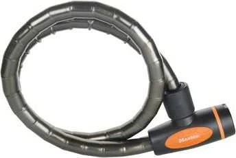 Masterlock MASTER LOCK Armuota trosinė dviračio spyna su vinilo apvalkalu ir 4 raktais (Dydis: Dūmo)