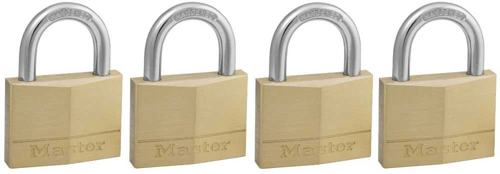 Master Lock MasterLock rinkinys 4x žalvarinė pakabinama spynelė 50mm - HS/25mm - 6mm - vienam raktui - 150EURQNOP