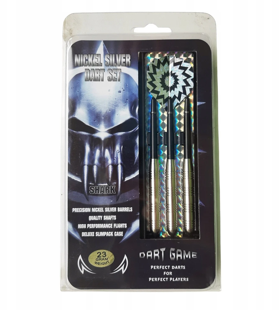 „Master Darts“ smiginio strėlytės, plieninės adatėlės, ryklio formos, nikelio ir žalvario spalvos, 23 g (MAS-E126)