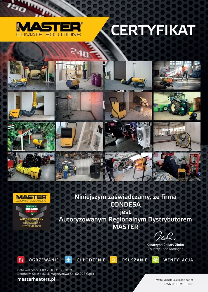 Sausintuvas Buitinis drėgmės surinkėjas Master DH 62; 890 W