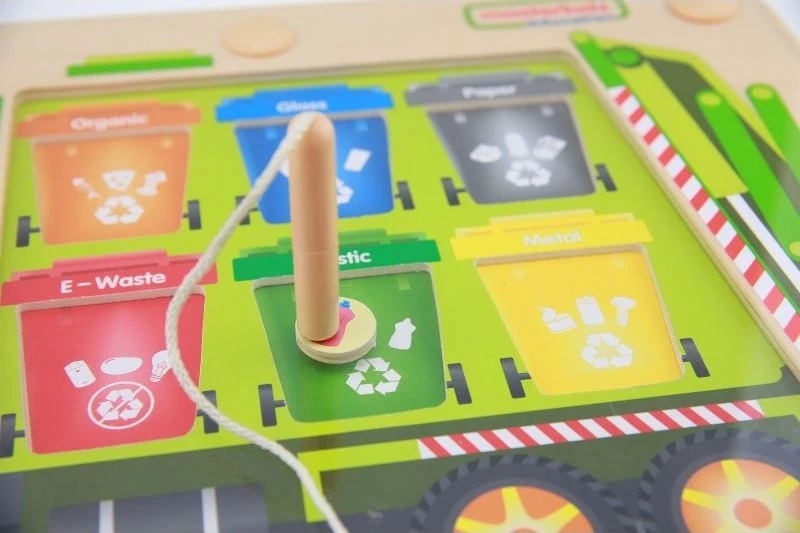 MASTERKIDZ Švietimo Žaislas – Medinė Tinkama Atliekų Rūšiavimo Lenta