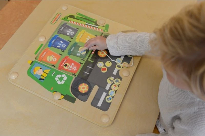 MASTERKIDZ Švietimo Žaislas – Medinė Tinkama Atliekų Rūšiavimo Lenta