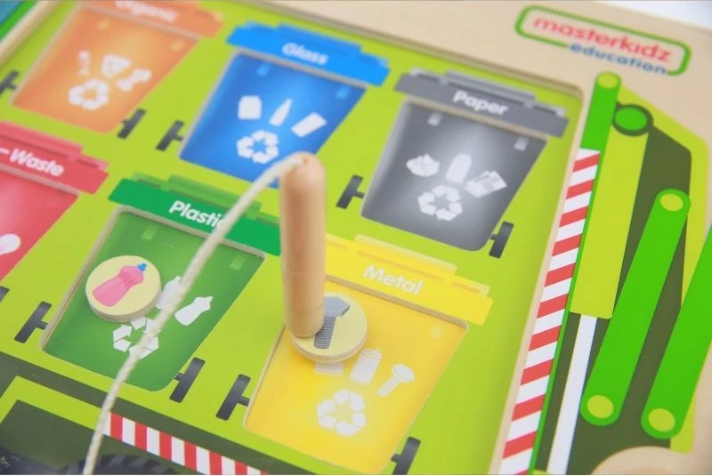 MASTERKIDZ Švietimo Žaislas – Medinė Tinkama Atliekų Rūšiavimo Lenta