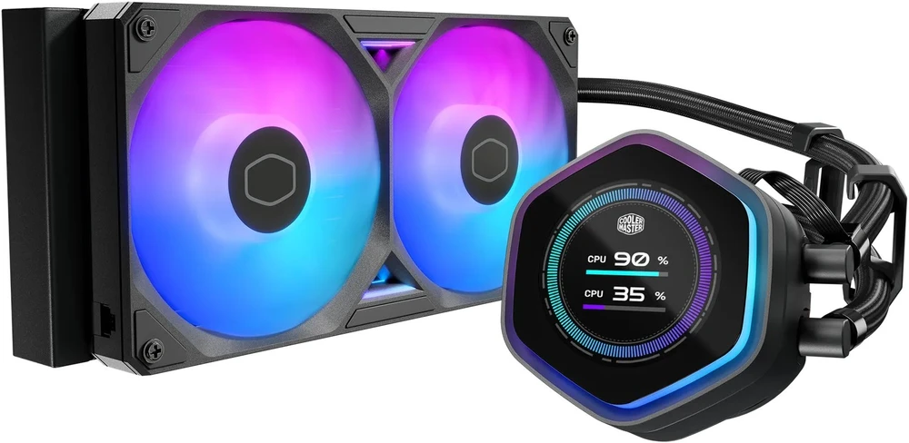 Carruzzo Cooler Master MasterLiquid Atmos II 240 LCD Juodas Procesorius Aušinimo skysčiu rinkinys 12 cm Juoda 1 vnt
