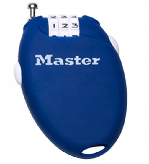 Master Lock Masterlock Universali ergonomiška trosinė spyna su 3 skaičių užraktu, 0,7m (Dydis: Juoda)