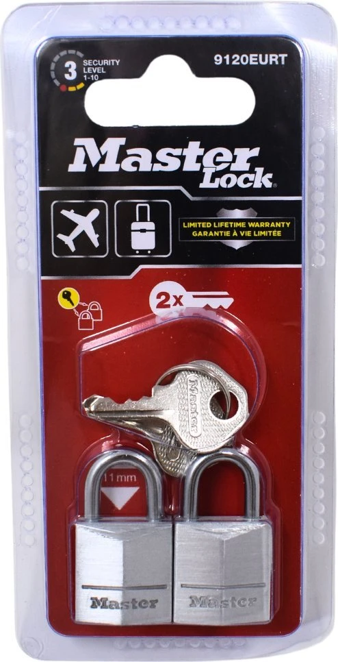 MasterLock Master Lock 2 Padlocks 20mm 9120EURTCC