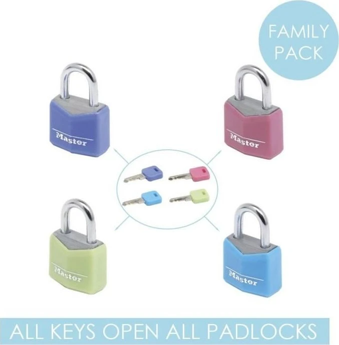 Master Lock 4 Pakabinamos spynos 20mm 9120EURQCOLNOP