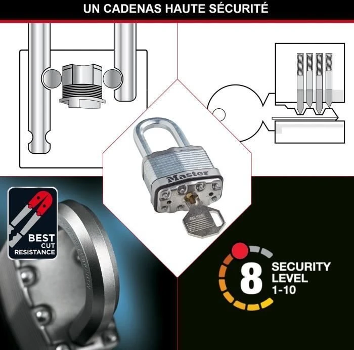 Drėkintuvas Master Lock Titano spyna - Excell - 45 mm (3 vnt. / blisteryje)
