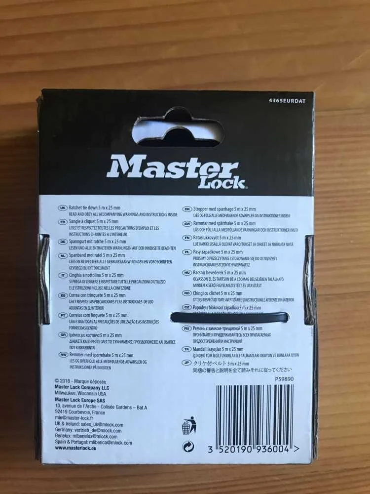 Master Lock Ratchet surišamas dirželis 5m mėlynas 4365EURDAT