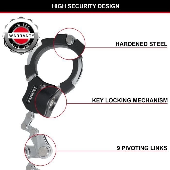 Masterlock MASTER LOCK Street Cuff Antrankių tipo spyna su raktu