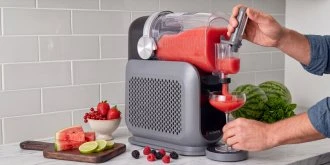 Ledų gaminimo aparatas Domo 2 viename ledų ir gėrimų slush tipo Humanas DualChill - pilka