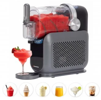 Ledų gaminimo aparatas Domo 2 viename ledų ir gėrimų slush tipo Humanas DualChill - pilka