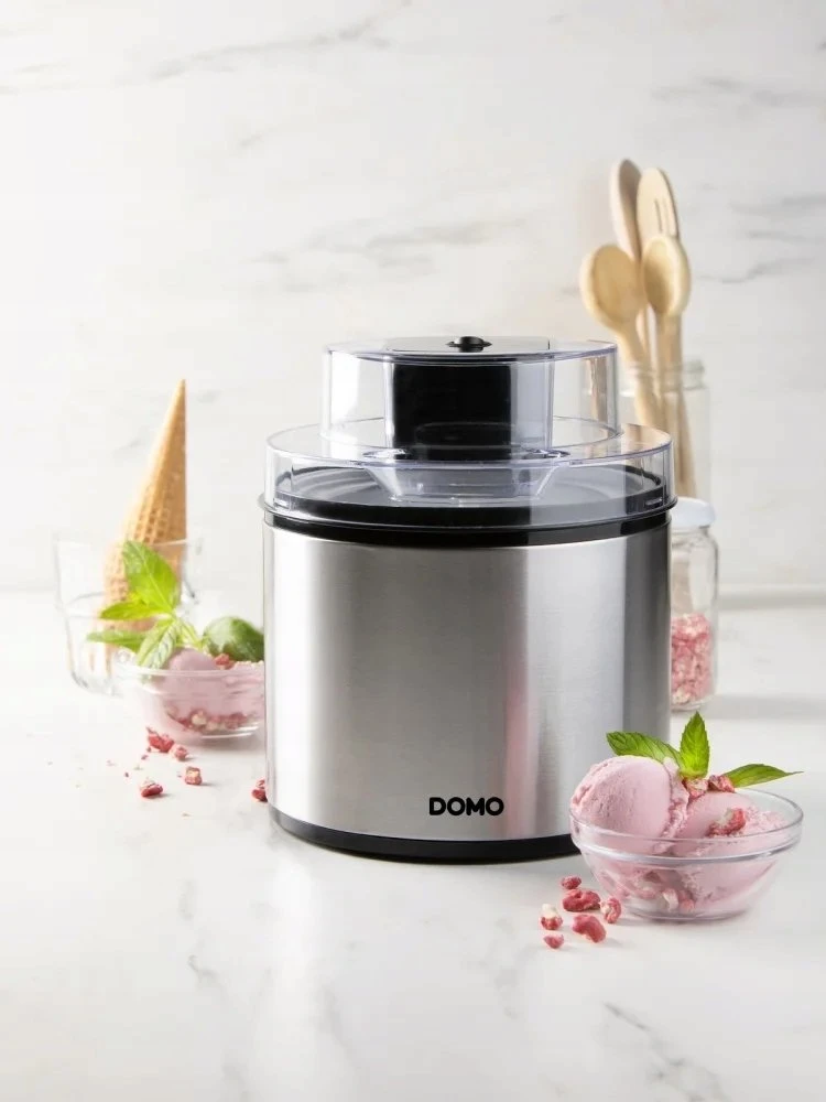Domo ledų gaminimo aparatas GelaTwist 2L ledų gaminimo aparatas, nerūdijantis plienas (DO9302I)