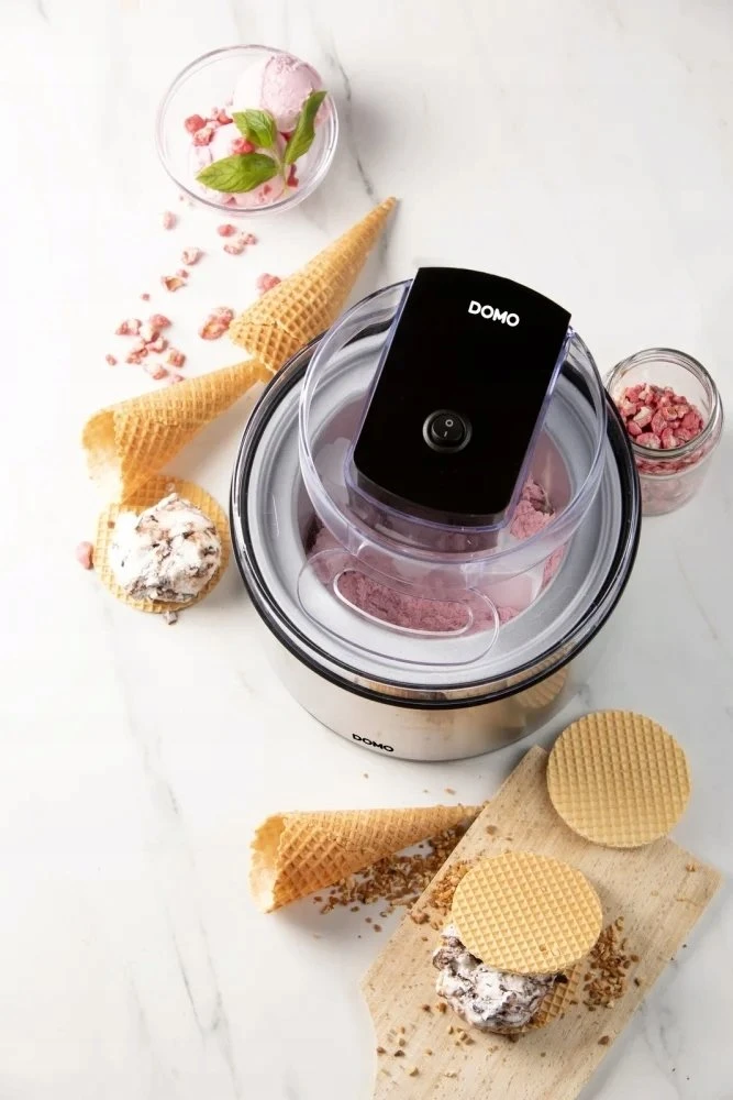 Domo ledų gaminimo aparatas GelaTwist 2L ledų gaminimo aparatas, nerūdijantis plienas (DO9302I)