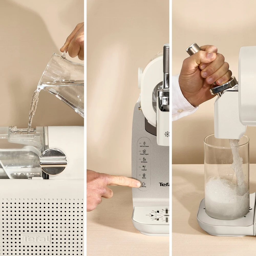 Ledų ir šaldytų gėrimų gaminimo aparatas Tefal Freezi, 16-in-1, sidabro spalvos (IG803AE0)
