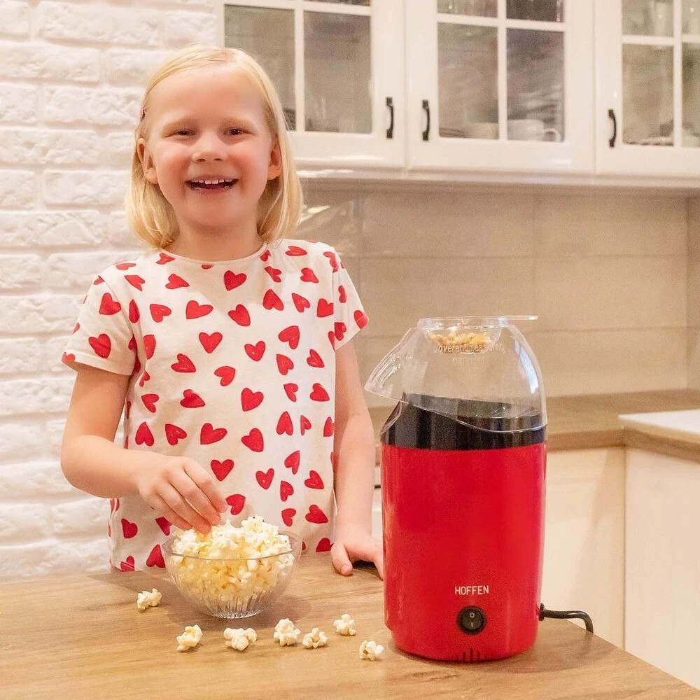 Maszynka do popcornu Hoffen Spragėsių gaminimo aparatas 1200W raudona