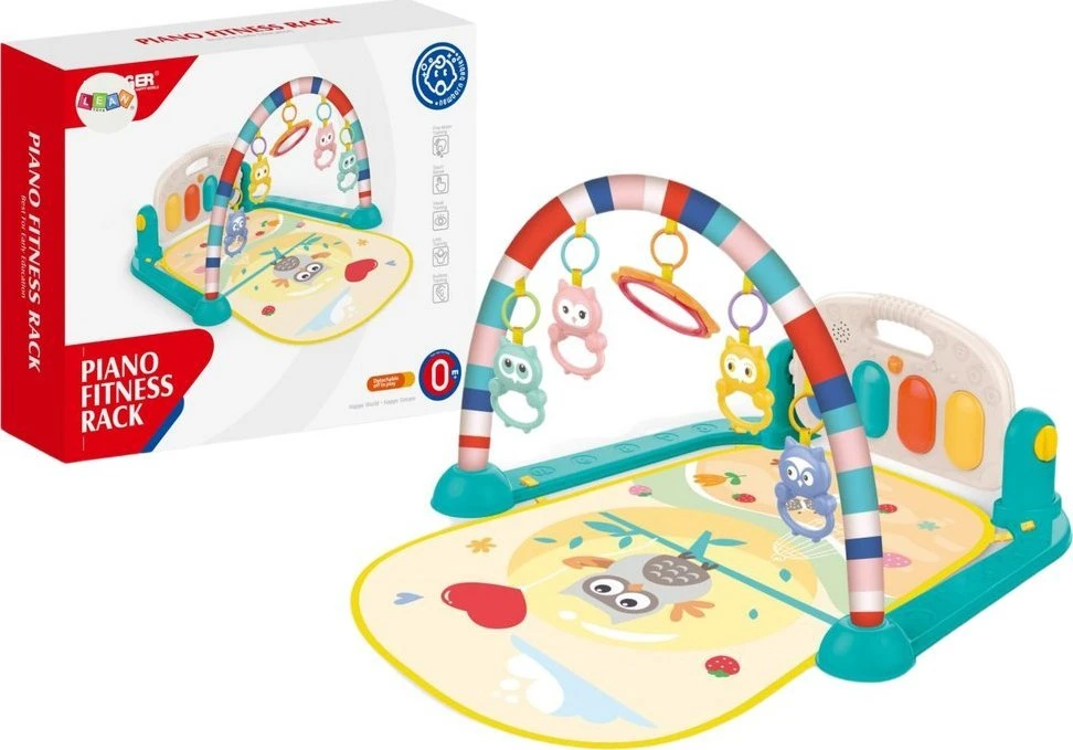 Lean Toys Kilimėlis kūdikiams su pianinu ir pelėdos garsais