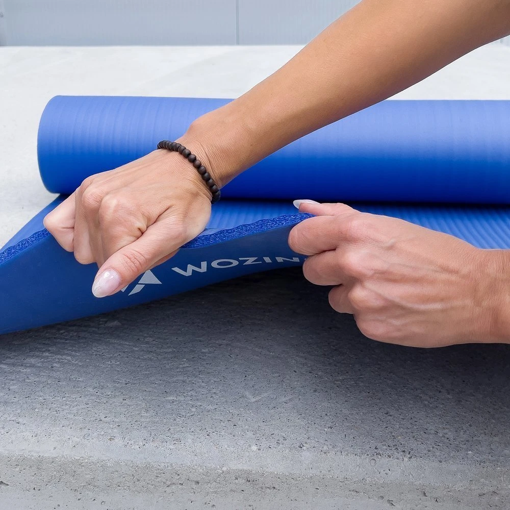 Wozinsky mankštos kilimėlis 181 x 63 x 0,9 cm storio gimnastikos jogos kilimėlis rožinis