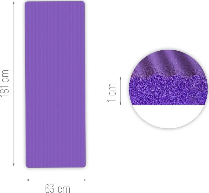 Wozinsky mankštos kilimėlis 181 x 63 x 0,9 cm storio gimnastikos jogos kilimėlis rožinis