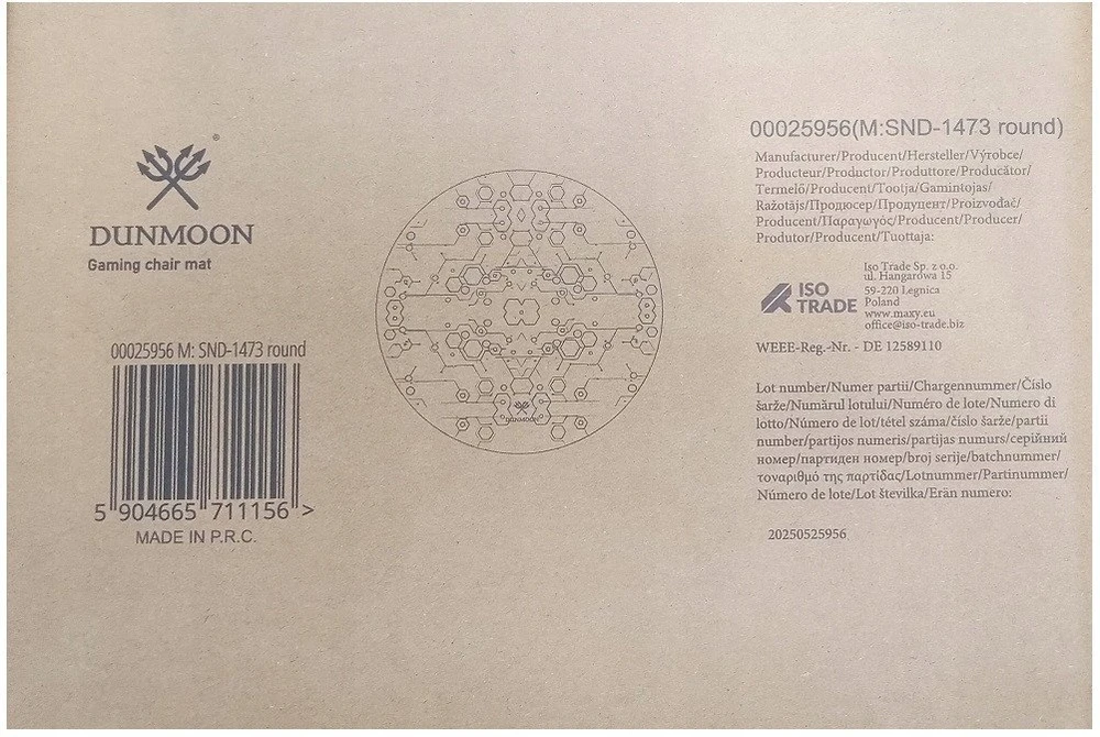 Virtuvinės svarstyklės Žaidimų kilimėlis po kėde apvalus Dunmoon 25956