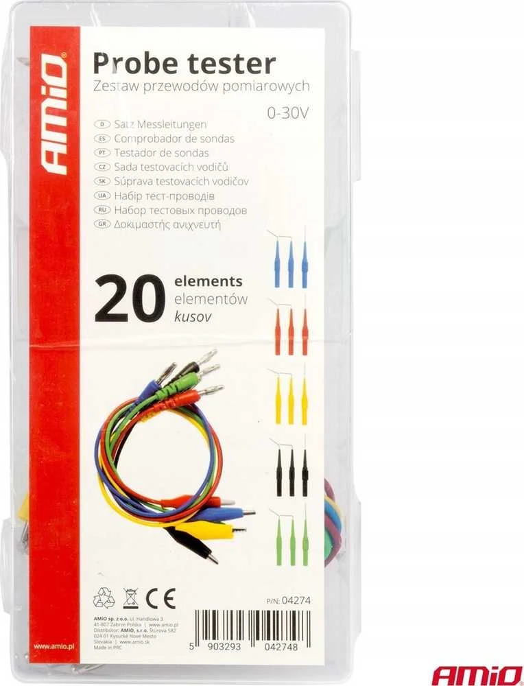 Matavimo laidų rinkinys automobiliams 20 vnt. AMIO-04274