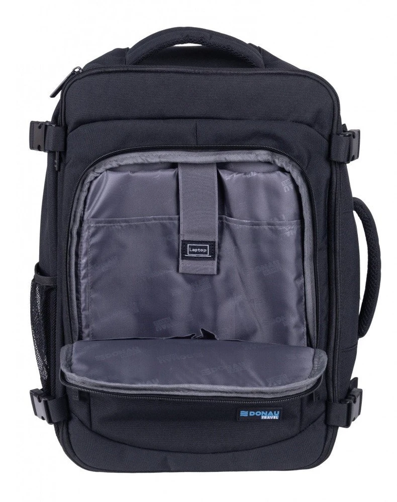 Turistinė kuprinė MATEINE Kuprinė DONAU TRAVEL Warsaw, 15,6'', 23l, USB + kabelis, juoda
