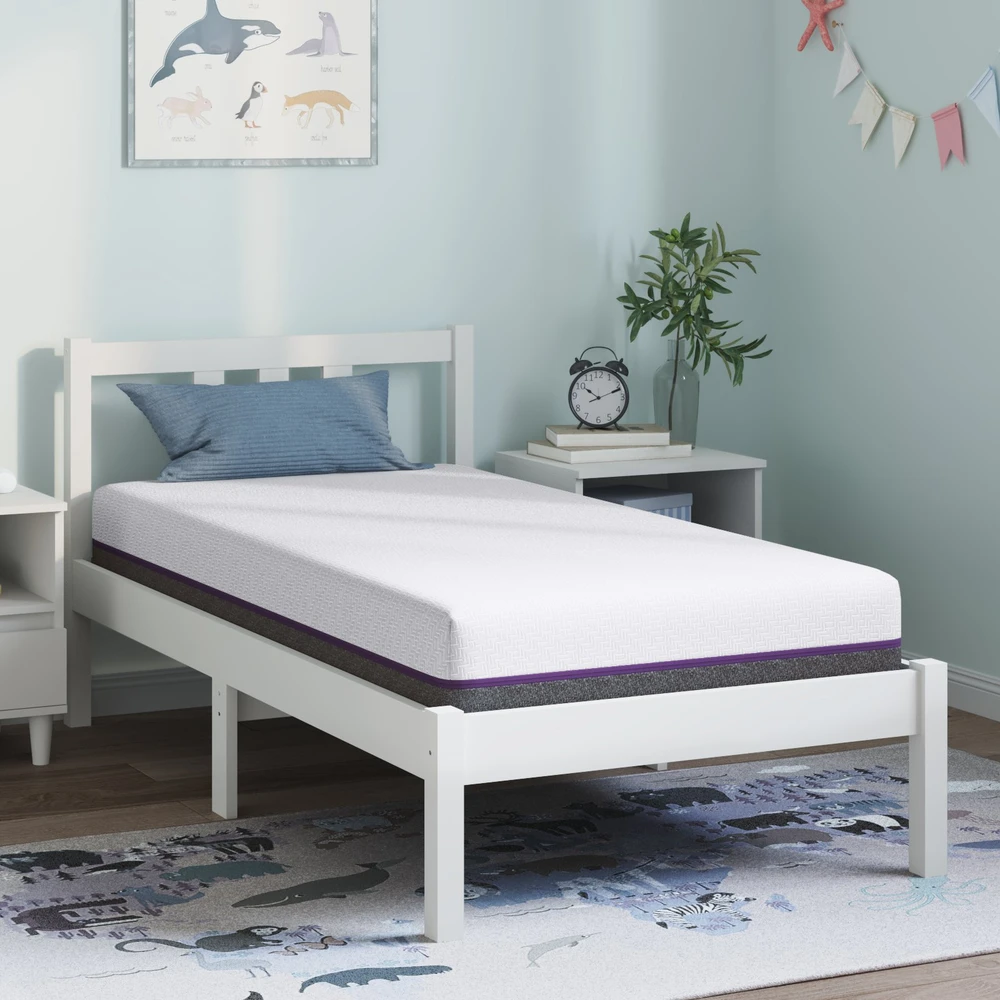 „Memory Foam“ čiužinys Vidutinis 80 x 160 cm Balta ir pilka