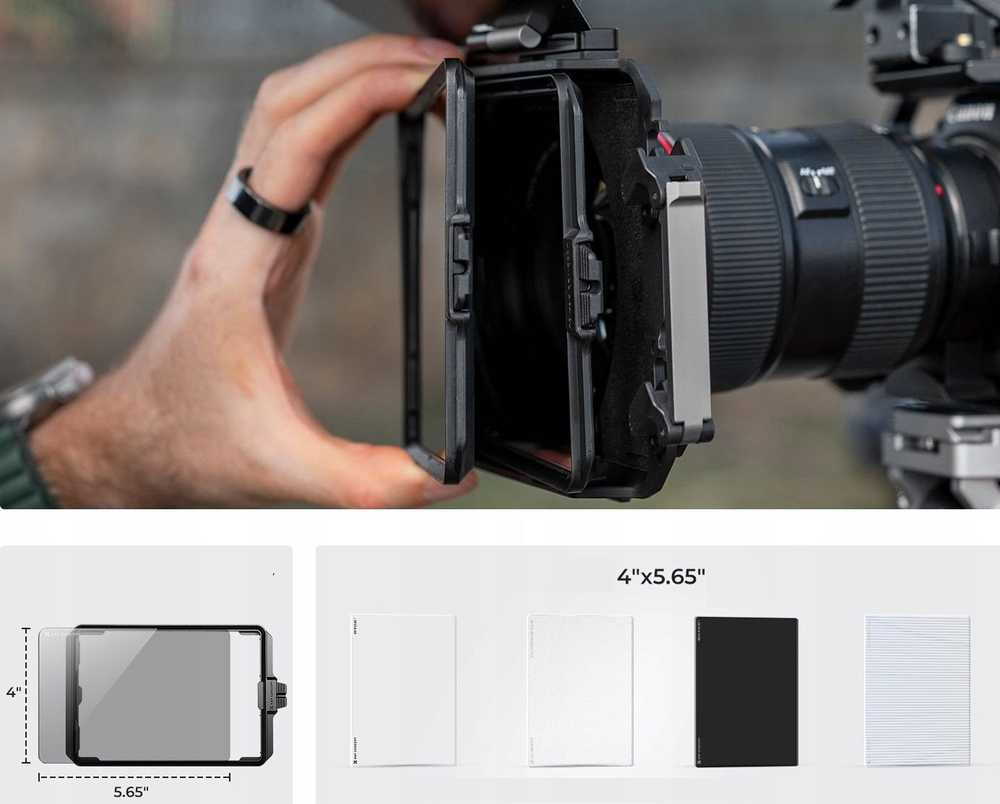 Objektyvo gaubtas Kf Matte Box, gaubtas nuo saulės objektyvui 67-95 mm fotoaparatui ir kamerai K&F / Sku.2364v1