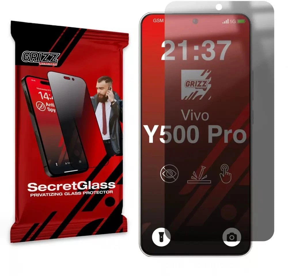 GrizzGlass Matinis privatumo stiklas GrizzGlass SecretGlass, skirtas Vivo Y500 Pro
