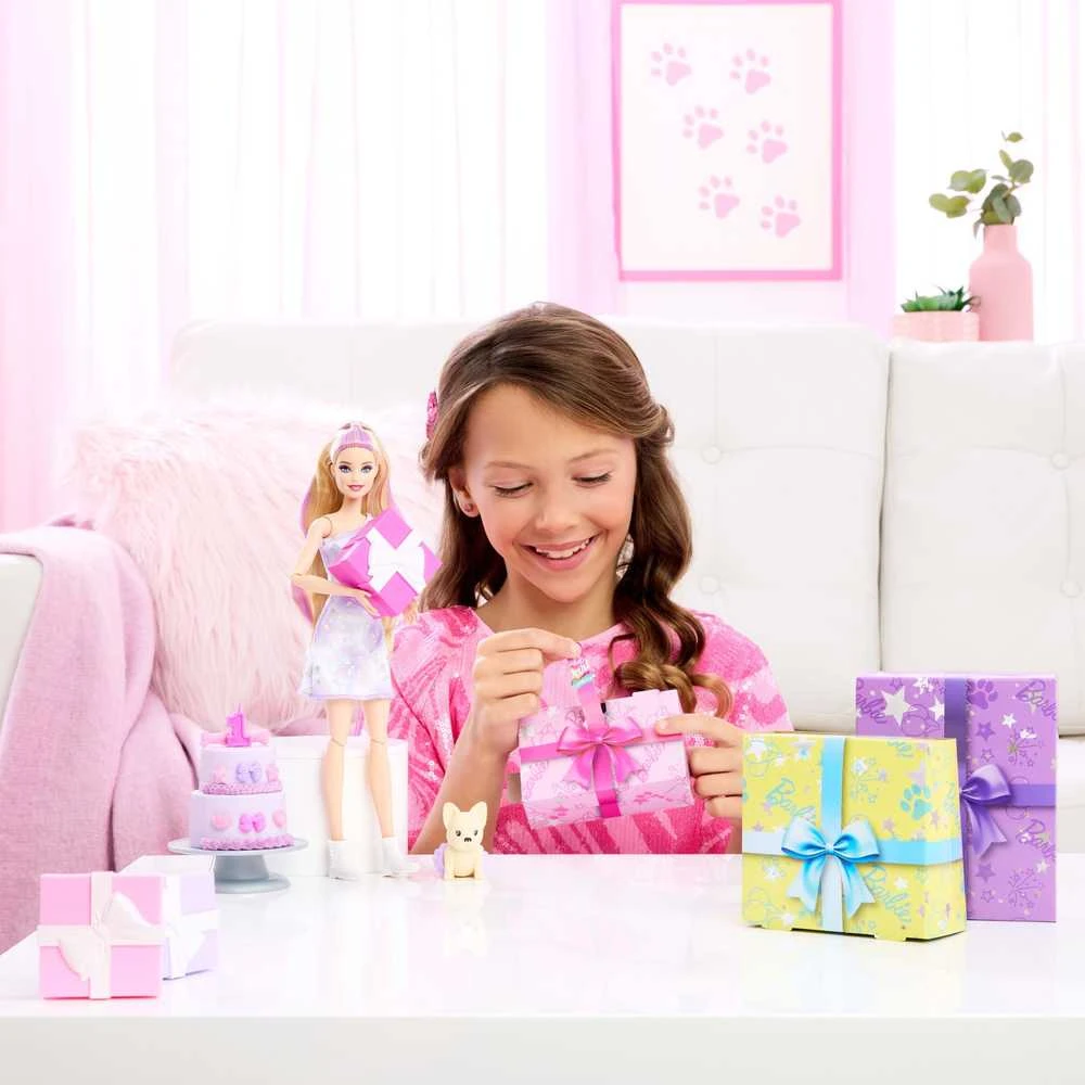 Mattel BARBIE PARTY UNBOXED REVEAL siurprizų rinkinys - šviesiaplaukė lėlė (JFG70)