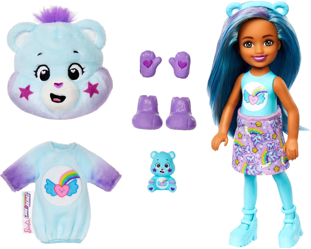 Mattel BARBIE CHELSEA CUTIE REVEAL rinkinukas – Care Bears serija (JGH75)