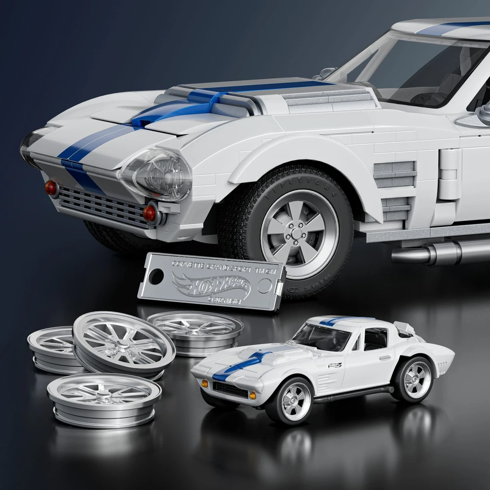 MATTEL BRICK SHOP HOT WHEELS konstruktorius – Corvette Grand Sport (JGR31)