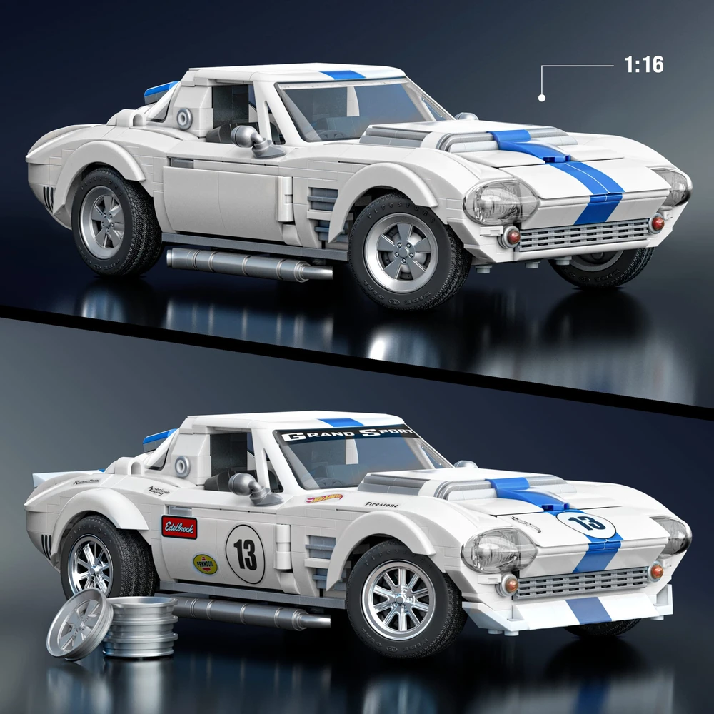 MATTEL BRICK SHOP HOT WHEELS konstruktorius – Corvette Grand Sport (JGR31)