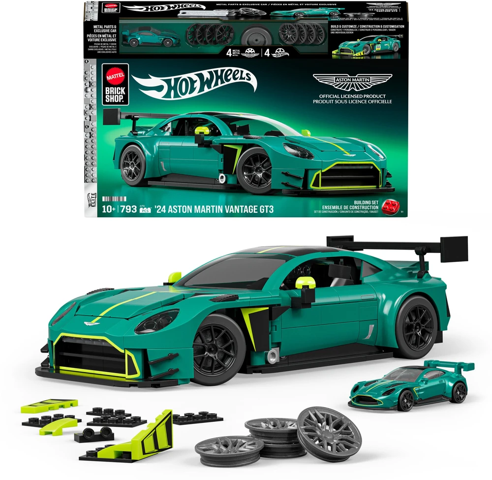 MATTEL BRICK SHOP HOT WHEELS Aston Martin Vantage GT3 konstruktorius (JLF51)